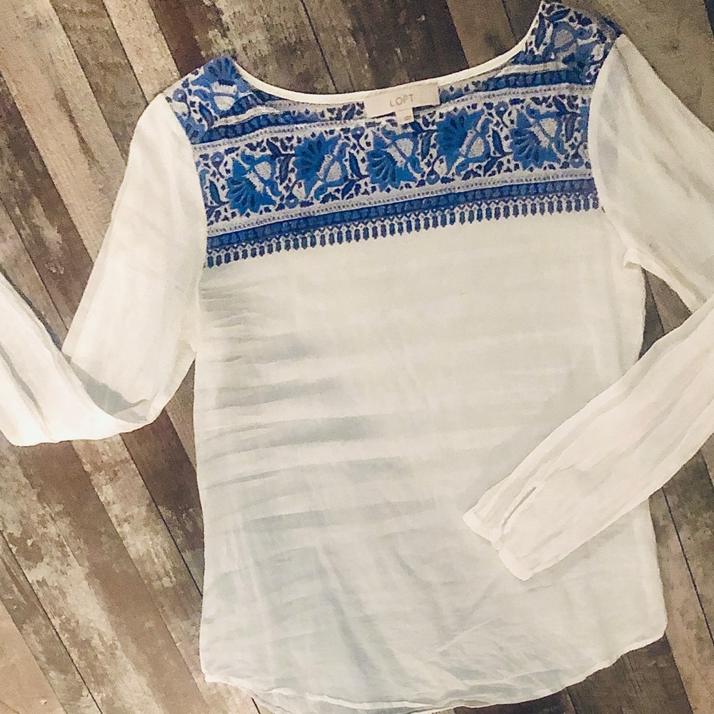 LOFT LONG SLEEVE LINEN Blouse